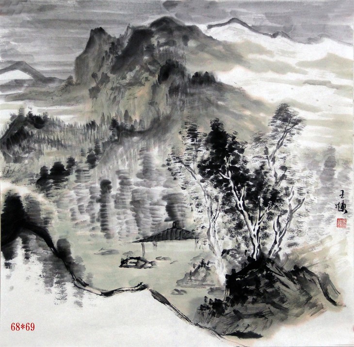 王栋,现为山东省美术家协会会员,济南画院专职画家,国画写意山水作品