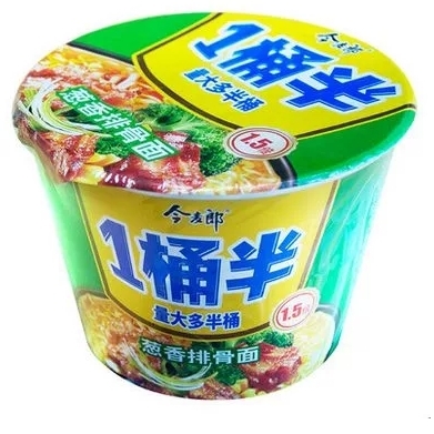 今麦郎 方便面 一桶半葱香排骨面158g 量大多半桶