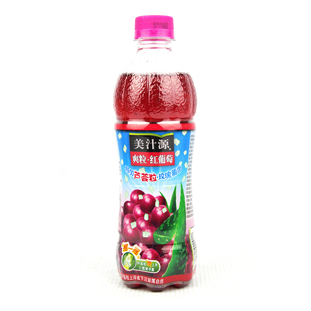美汁源爽粒红葡萄果汁饮料450ml