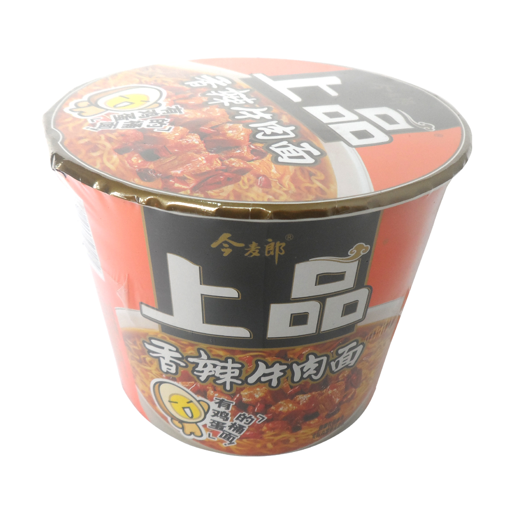 今麦郎 上品香辣牛肉面有鸡蛋健康美味优质 137g/桶