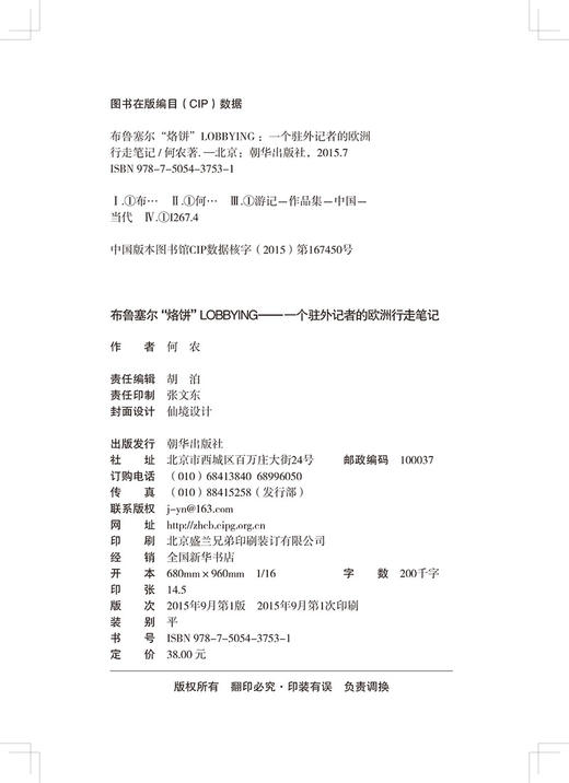 37531布鲁塞尔烙饼:一个驻外记者的欧洲行走笔记 光明日报记者何农著 异域游记散文 商品图3
