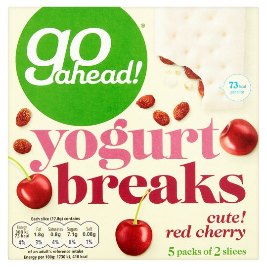 英国go ahead yogurt breaks草莓树莓樱桃夹心酸奶饼干178g日期2016.