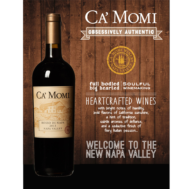 卡莫米纳帕红葡萄酒 ca" momi rosso di napa 2013