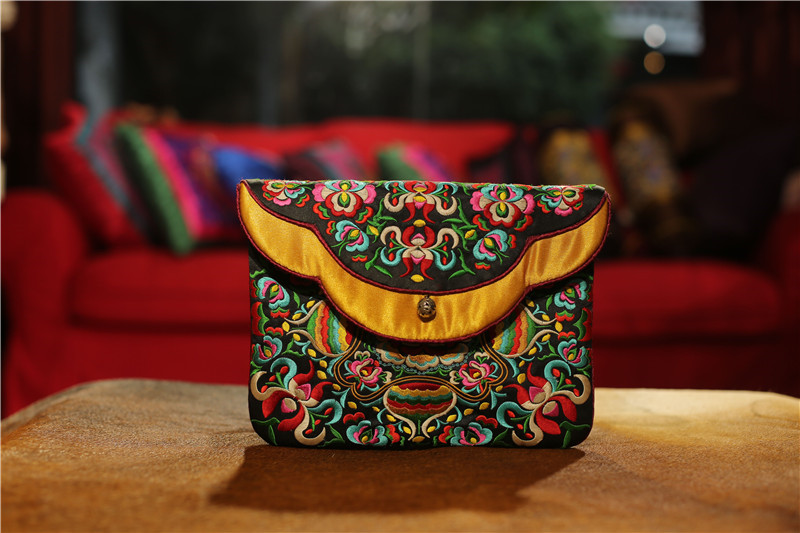 山谷居民品牌时尚苗绣iPad包/手拿包 - 红颜醉/胭脂扣/花醉语/蝶恋花/青丝慕