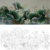 横幅四尺六尺工笔花鸟白描底稿-荷花-A161 商品缩略图0