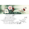 横幅工笔花鸟白描底稿-牡丹-李晓明-A168 商品缩略图0