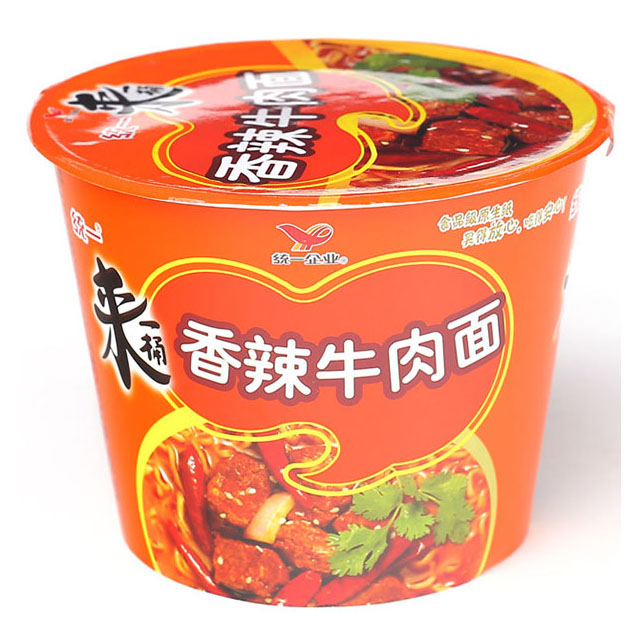 统一 来一桶香辣牛肉面 桶面 方便面 107g/桶