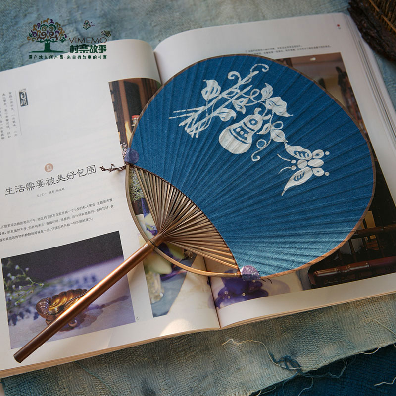 [夏至 蜡染竹团扇子