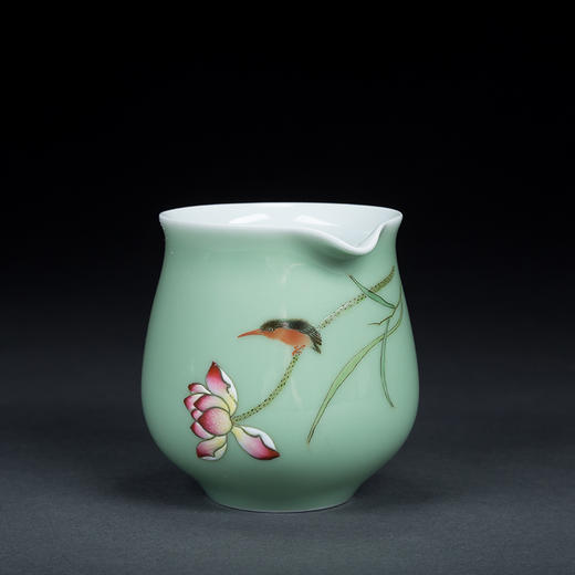 宝瓷林 豆青粉彩夏荷蹲式杯6头茶具 商品图2