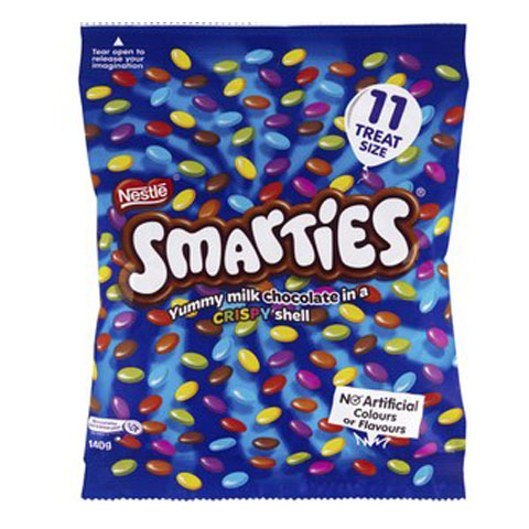 nestle smarties彩色豆脆皮巧克力豆 140g 11小盒