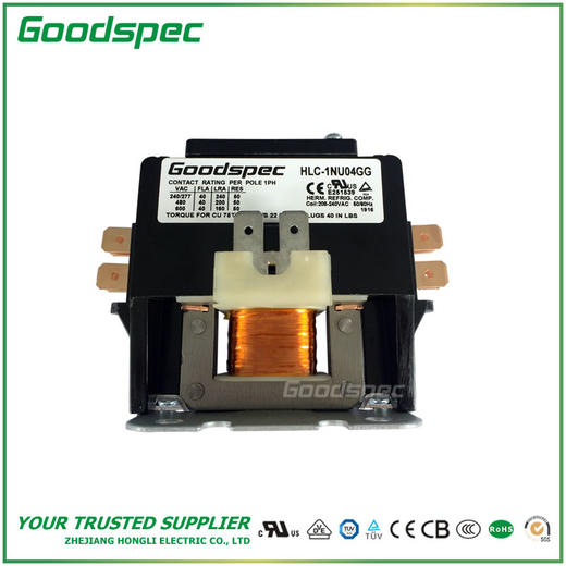HLC-1NU04GG(1P/40A/208-240VAC)空调接触器 商品图1