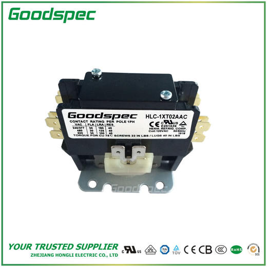 HLC-1XT02AAC(1.5P/30A/120VAC)空调接触器 商品图1