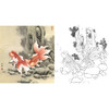 工笔花鸟白描底稿-路雨年-金鱼-斗方小品册页-A328 商品缩略图0