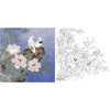 工笔花鸟白描底稿-田希丰牡丹-斗方小品册页-A284 商品缩略图0