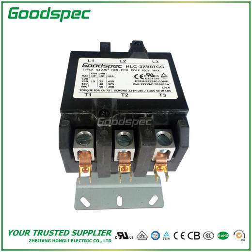 HLC-3XV07CG(3P/75A/277VAC)空调接触器 商品图2