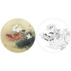 工笔花鸟白描底稿-路雨年-荷花鲤鱼小品-A408 商品缩略图0