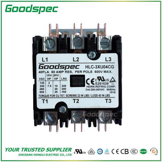 HLC-3XU04CG(3P/40A/208-240VAC)空调接触器 商品图1
