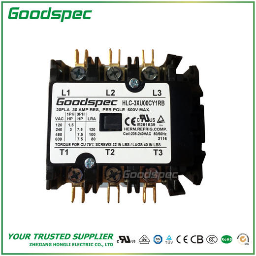 HLC-3XU00CY1RB(3P/205A/208-240VAC)空调接触器 商品图1