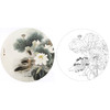 工笔花鸟白描底稿-路雨年-荷花鲤鱼小品-A423 商品缩略图0