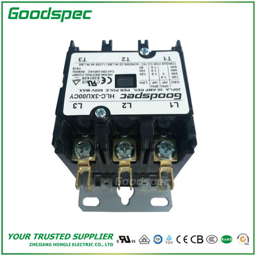 HLC-3XU00CY(3P/20A/208-240VAC)空调接触器 商品图5
