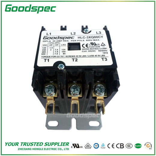 HLC-3XQ00CY(3P/20A/24VAC)空调接触器 商品图5