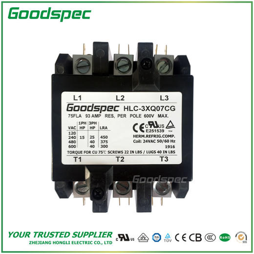 HLC-3XQ07CG(3P/75A/24VAC)空调接触器 商品图1