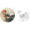 工笔花鸟白描底稿-路雨年-荷花鲤鱼小品-A411 商品缩略图0