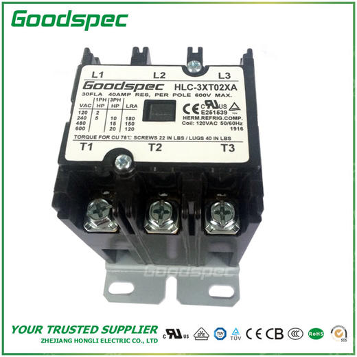 HLC-3XT02XA(3P/30A/120VAC)空调接触器 商品图3
