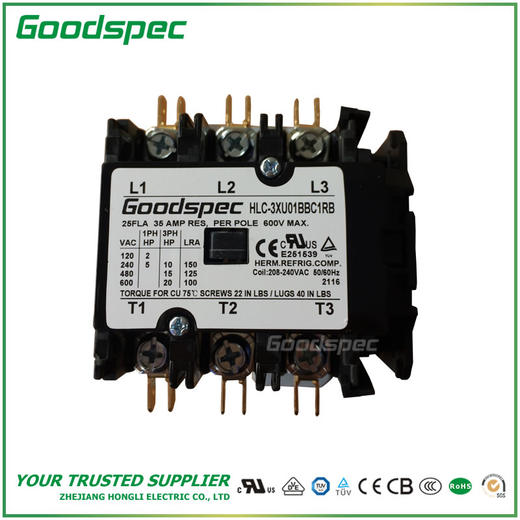 HLC-3XU01BBC1RB(3P/25A/208-240VAC)空调接触器 商品图1