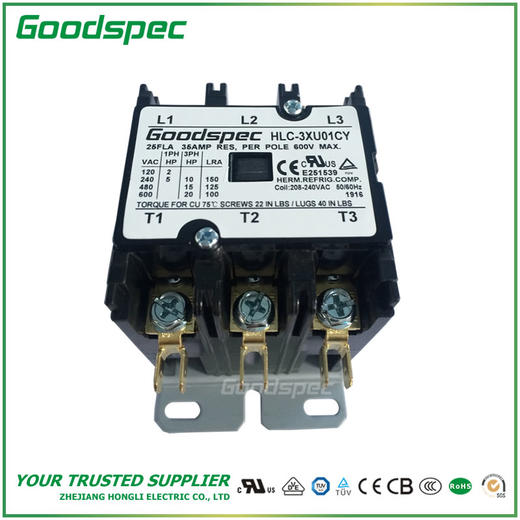 HLC-3XU01CY(3P/25A/208-240VAC)空调接触器 商品图3
