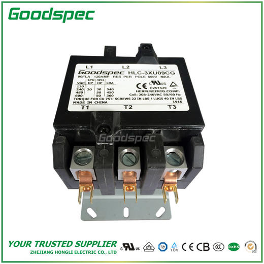 HLC-3XU09CG(3P/90A/208-240VAC)空调接触器 商品图2