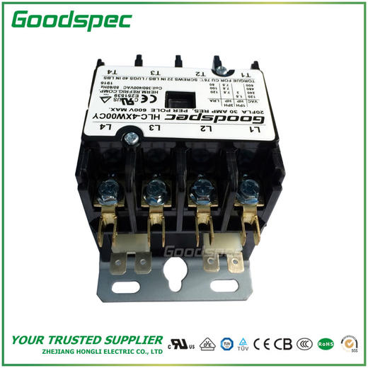 HLC-4XW00CY(4P/20A/380-400VAC)空调接触器 商品图2