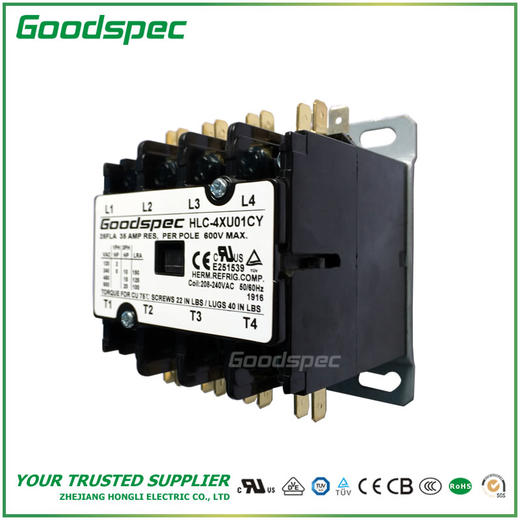 HLC-4XU01CY(4P/25A/208-240VAC)空调接触器 商品图0