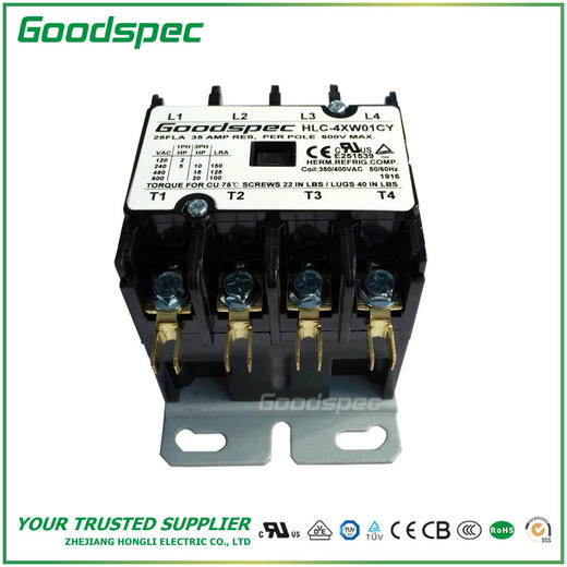 HLC-4XW01CY(4P/25A/380-400VAC)空调接触器 商品图4