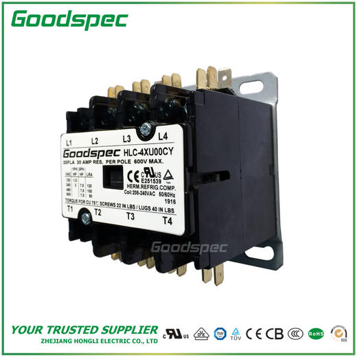 HLC-4XU00CY(4P/20A/208-240VAC)空调接触器 商品图0