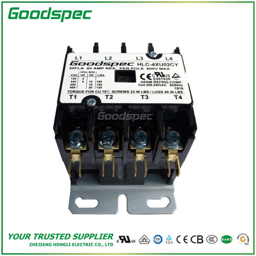 HLC-4XU02CY(4P/30A/208-240VAC)空调接触器 商品图2