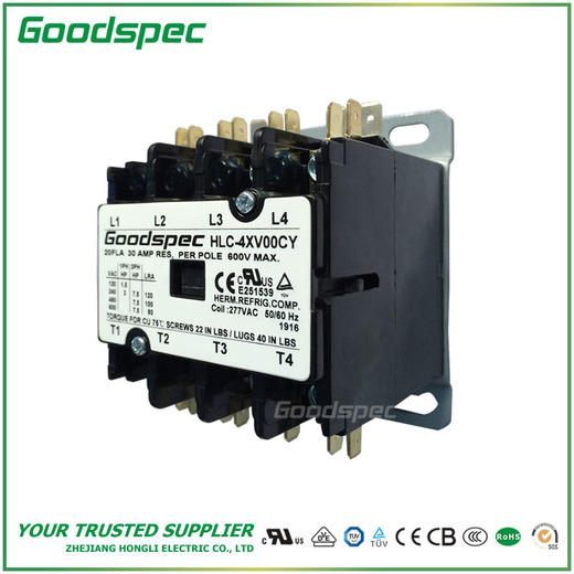 HLC-4XV00CY(4P/20A/277VAC)空调接触器 商品图0