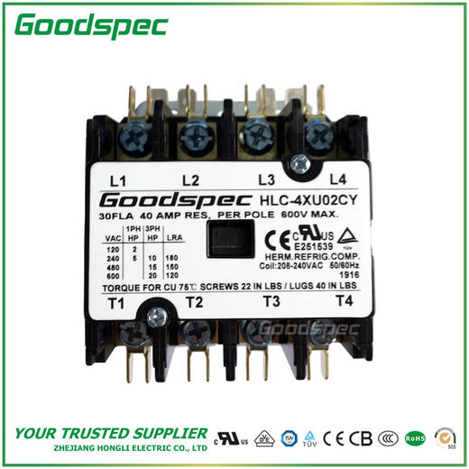 HLC-4XU02CY(4P/30A/208-240VAC)空调接触器 商品图1