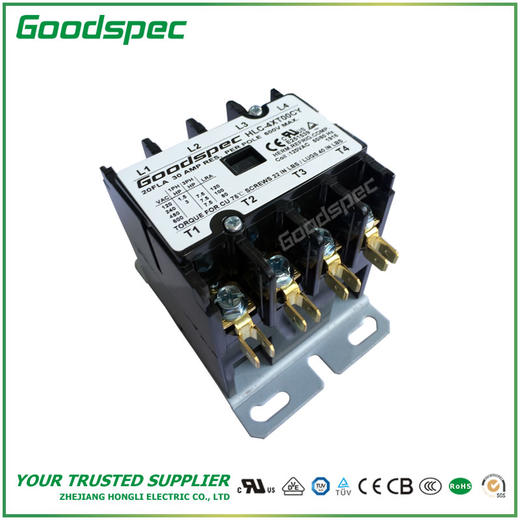 HLC-4XT00CY(4P/20A/120VAC)空调接触器 商品图3