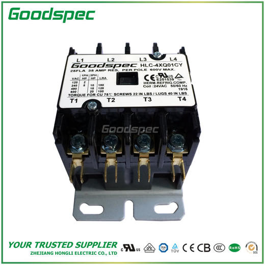 HLC-4XQ01CY(4P/25A/24VAC)空调接触器 商品图2