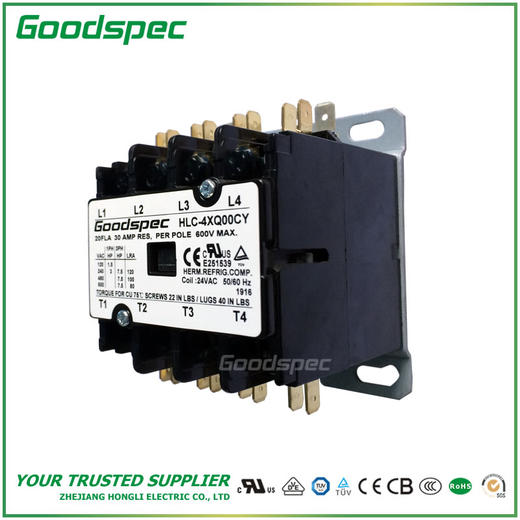 HLC-4XQ00CY(4P/20A/24VAC)空调接触器 商品图0