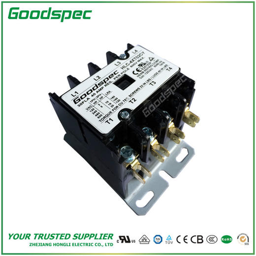 HLC-4XT02CY(4P/30A/120VAC)空调接触器(以下简称接触器)主要适用于50Hz或60Hz，在AC-8b使用类别额定工作电压为277V或600V时额定电流至30A电路中，适用于起动和 商品图3