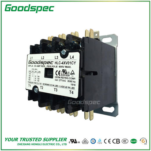 HLC-4XV01CY(4P/25A/277VAC)空调接触器 商品图0