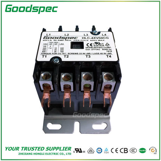 HLC-4XV04CG(4P/40A/277VAC)空调接触器 商品图3