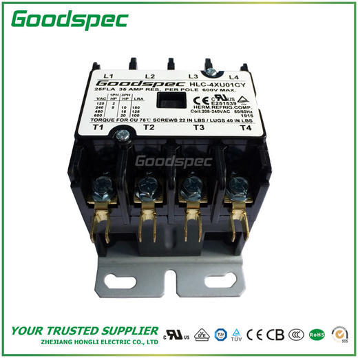 HLC-4XU01CY(4P/25A/208-240VAC)空调接触器 商品图2