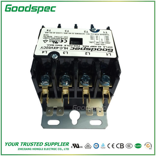 HLC-4XV02CY(4P/30A/277VAC)空调接触器 商品图3