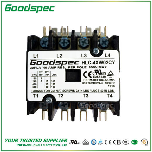 HLC-4XW02CY(4P/30A/380-400VAC)空调接触器 商品图1