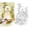 程宗元竖幅工笔人物白描底稿-神佛人物-观音佛像菩萨-B086 商品缩略图0