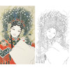 竖幅工笔人物白描底稿-其他人物-戏曲人物-B108 商品缩略图0