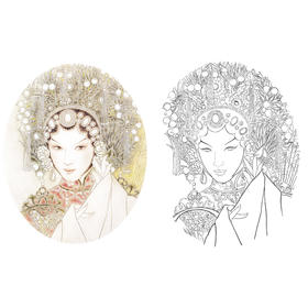 工笔人物白描底稿-其他人物-戏曲人物小品-B101